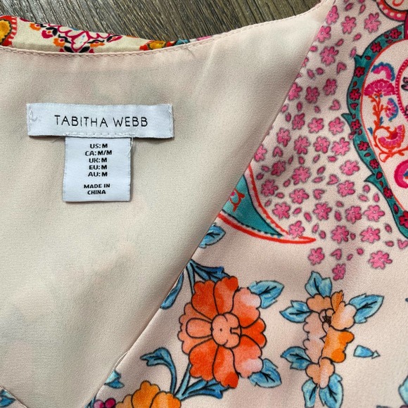 Tabitha Webb Sleeveless Blouse Tank Crepe Paisley Floral M - Picture 2 of 7